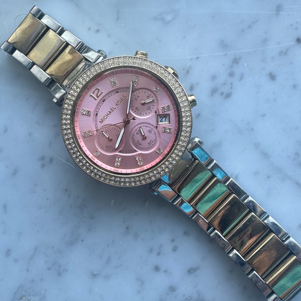 Michael Kors Rose and Gold-Tone Watch